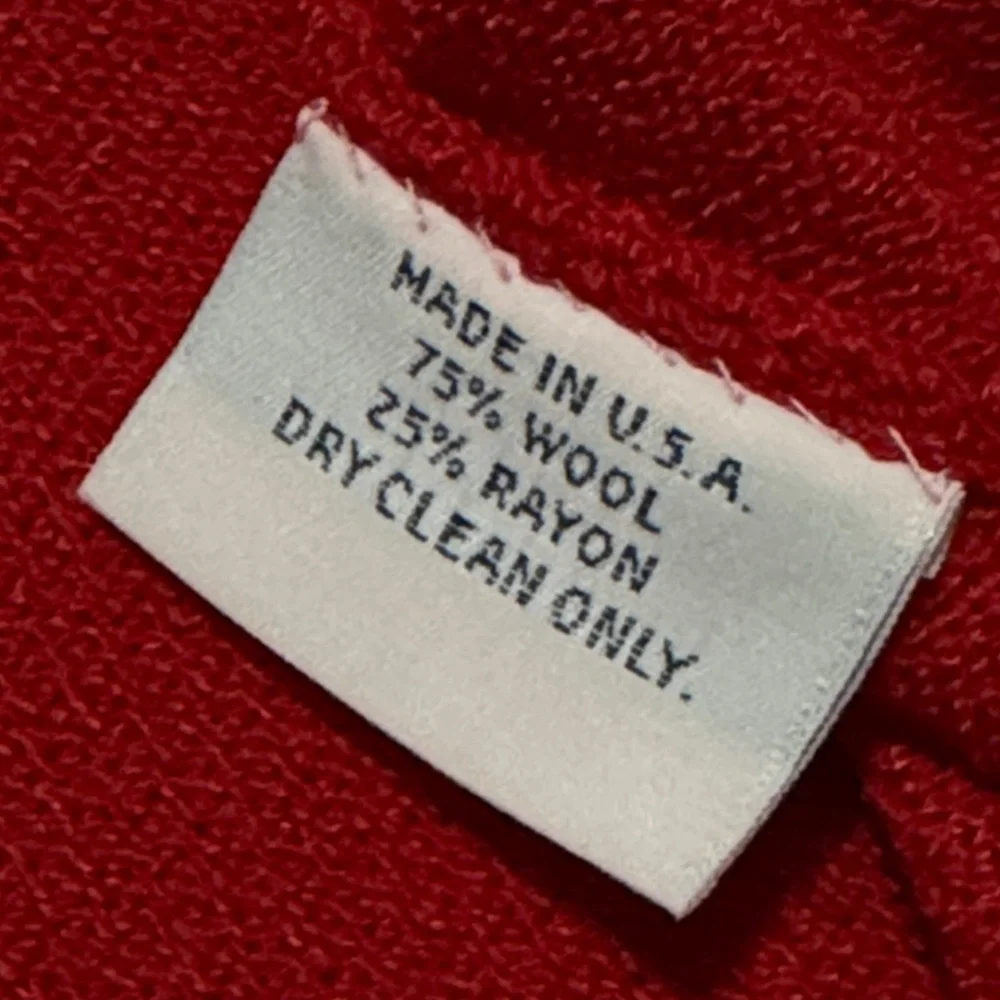EUC Vintage J.S.S.-Oversized Sweater Blazer-Single Button-Red-Sz M-Wool/Rayon - Picture 15 of 15